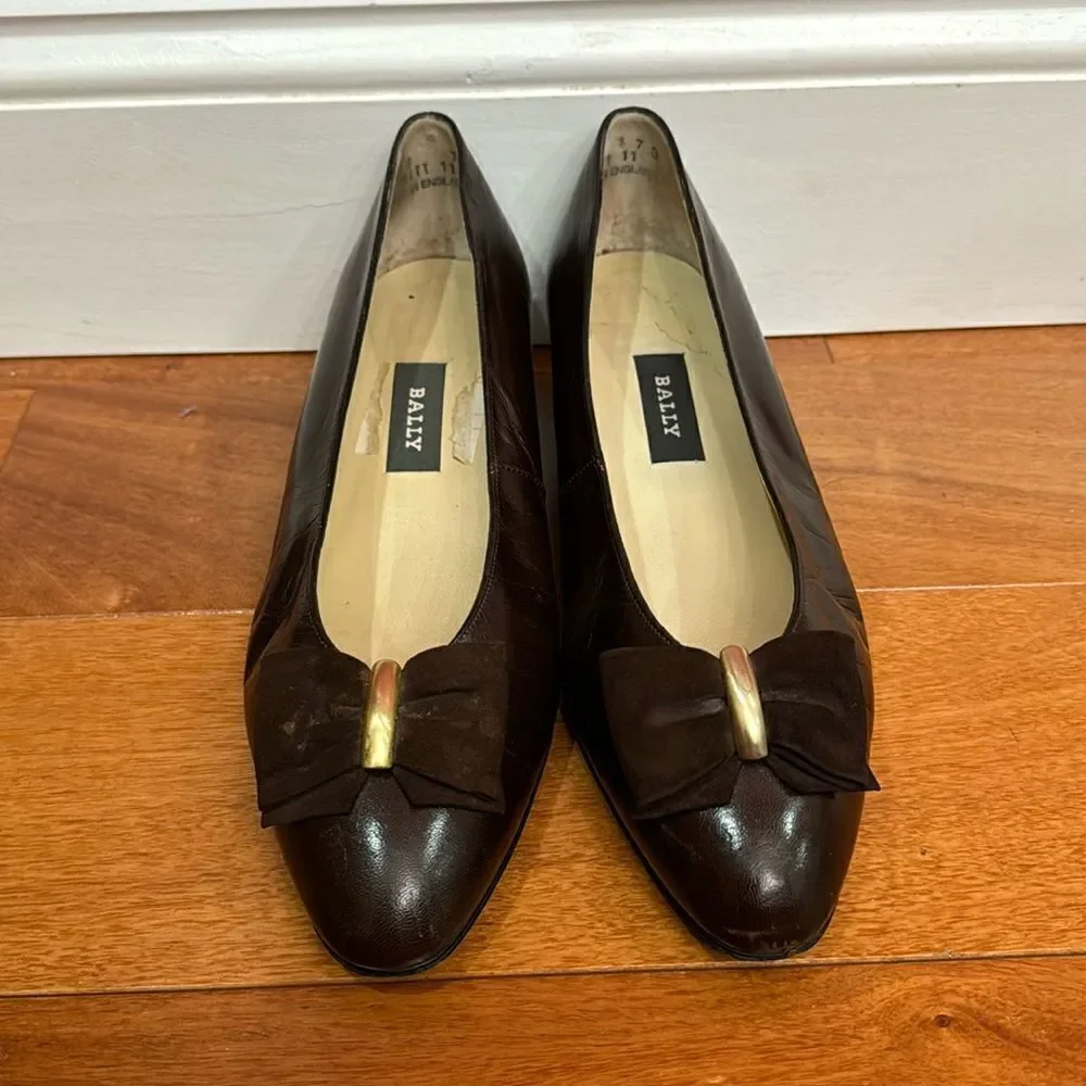 Bally Vintage Vision 7 Burgundy leather flat size 10‎